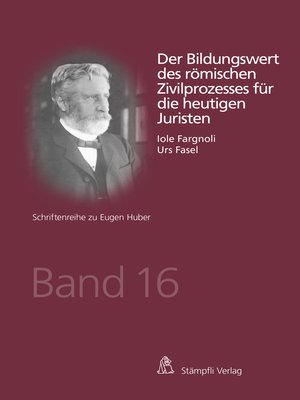 cover image of Der Bildungswert des römischen Zivilprozesses für die heutigen Juristen